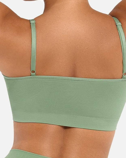 Sutien Modelator Skin Fara Cusaturi, Fara Prindere Mos si Baba, Cu Bretele Ajustabile, Culoare Verde