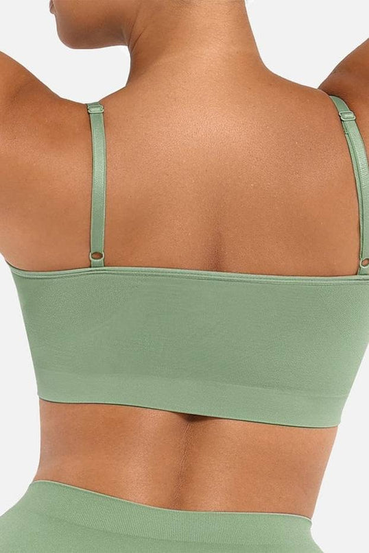 Sutien Modelator Skin Fara Cusaturi, Fara Prindere Mos si Baba, Cu Bretele Ajustabile, Culoare Verde