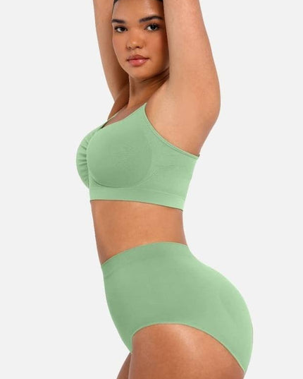 Sutien Modelator Skin Fara Cusaturi, Fara Prindere Mos si Baba, Cu Bretele Ajustabile, Culoare Verde