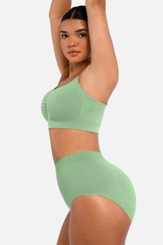 Sutien Modelator Skin Fara Cusaturi, Fara Prindere Mos si Baba, Cu Bretele Ajustabile, Culoare Verde