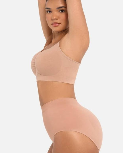 Sutien Modelator Skin Fara Prindere Mos si Baba, Cu Bretele Ajustabile, Bej inchis