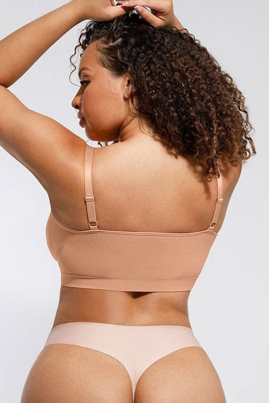 Sutien Modelator Skin Fara Prindere Mos si Baba, Cu Bretele Ajustabile, Bej inchis