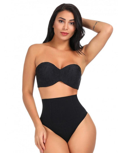 Tanga Modelator Talie Foarte Inalta Negru, Control Abdomen Si Talie, Efect Modelare Silueta