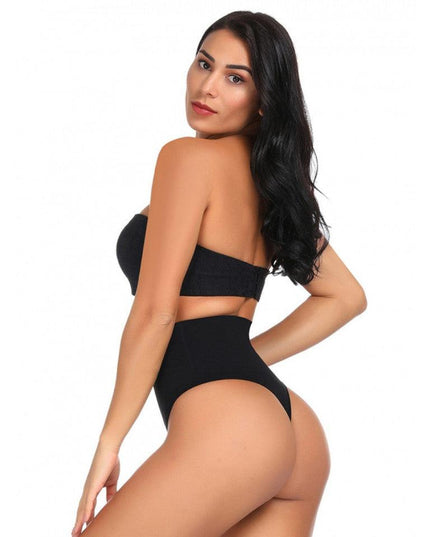 Tanga Modelator Talie Foarte Inalta Negru, Control Abdomen Si Talie, Efect Modelare Silueta