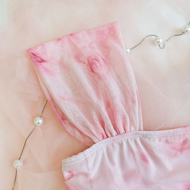 Top Roz Tie-Dye Opaque - Versatil pentru Oricare Ocazie, Confortabil și Elegant, Fără Transparență.Bustiera