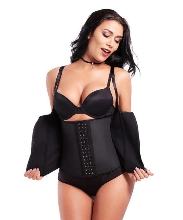 Vesta si Corset 2 in 1 LATEX BLACK