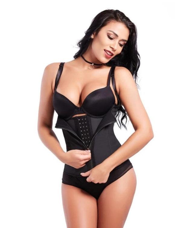Vesta si Corset 2 in 1 LATEX BLACK